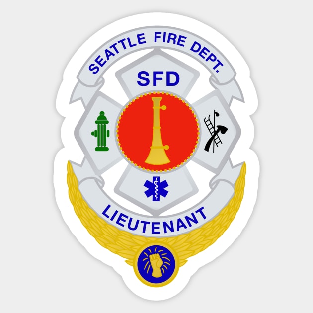 STATION 19 - LIEUTENANT - BADGE Sticker by emilybraz7